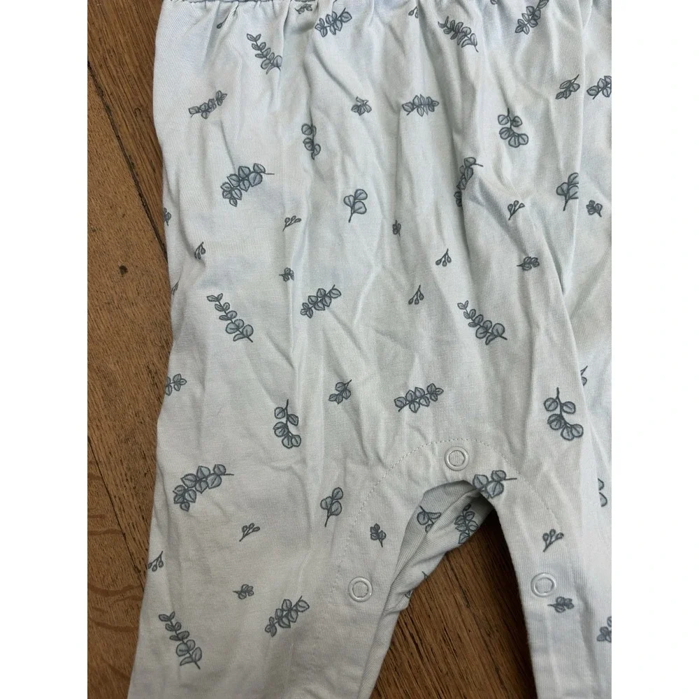 City Mouse BABY GIRLS ROMPER Size 6-9 Months Leaves Light Green Spring Ruffles